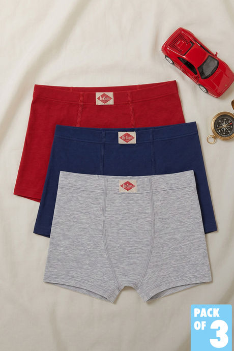 Buy Lee Cooper Boys Solid Trunks (Pack of 3) - Multicolor